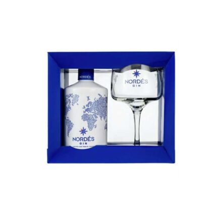 Nordes 70cl 40% GB + 1 Glass ჯინი ნორდეს 0.7 ლ 40% ყუთით + 1 ჭიქით 8435449501405